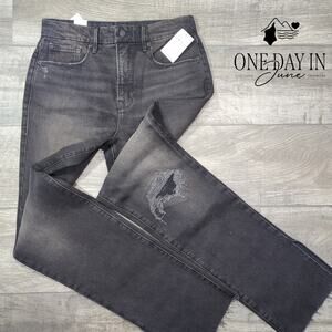 Good American Good Boy Raw Split Hem Jeans Size 8